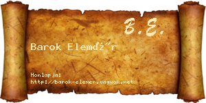 Barok Elemér névjegykártya