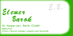 elemer barok business card